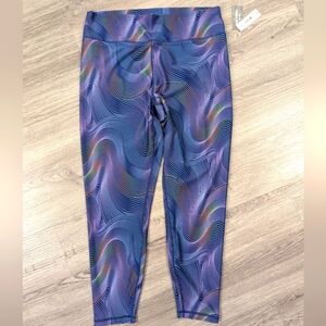 Joe Fresh purple multi color psychedelic active leggings Size 1x new with tags